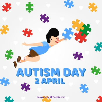 Colorful background of world autism day Colorful background of world autism day