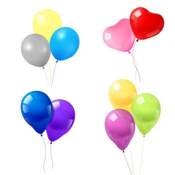 Colorful balloons icons composition Colorful balloons icons composition