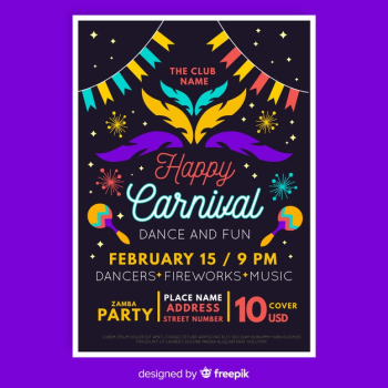 Colorful carnival party poster