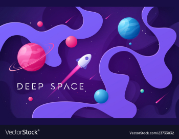 Colorful cartoon outer space background design vector image Colorful cartoon outer space background design vector image