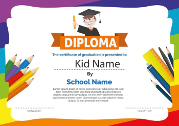 Colorful children's diploma template Colorful children's diploma template