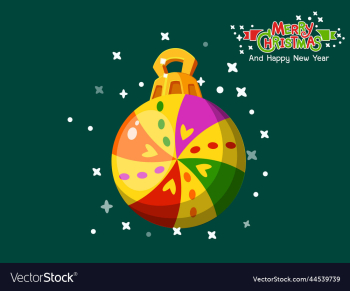 colorful christmas ball with merry christmas text