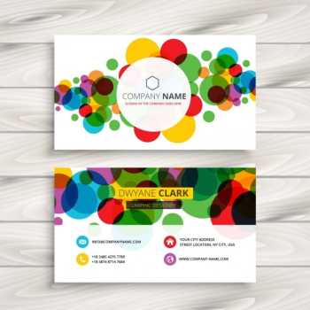 Colorful circles business card