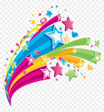 Colorful Clipart Colorful Star - Colorful Shooting Stars Clip Art