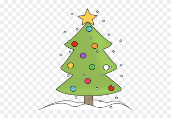 Colorful Clipart Snow - Cartoon Christmas Tree