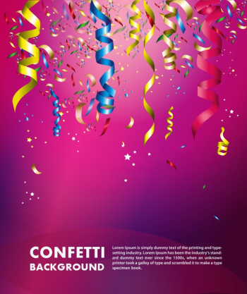 Colorful Confetti Vector Background For Birthday Celebration