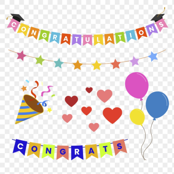 Colorful congratulations png decoration element | Free PNG - rawpixel Colorful congratulations png decoration element | Free PNG - rawpixel