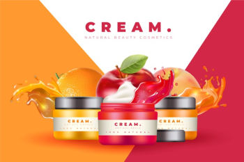 Colorful cosmetic cream ad Free Vector Colorful cosmetic cream ad Free Vector