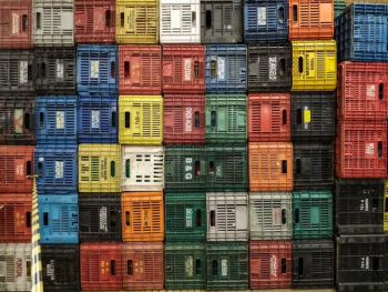 Colorful Crate Wall Colorful Crate Wall