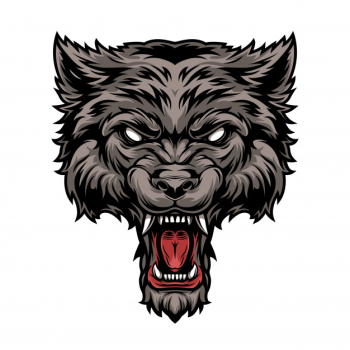 Colorful dangerous scary ferocious wolf head Free Vector Colorful dangerous scary ferocious wolf head Free Vector
