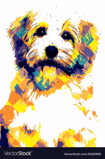 colorful dog art poster image colorful dog art poster image