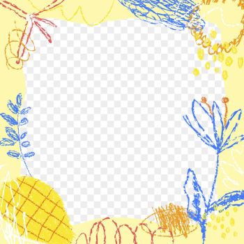 Colorful doodle png frame, crayon | Free PNG - rawpixel