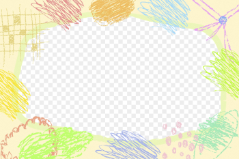 Colorful doodle png frame, crayon | Free PNG - rawpixel