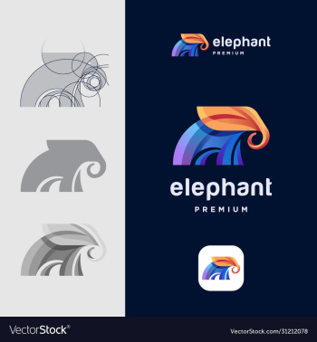 colorful elephant logo template