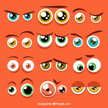 Colorful eyes collection of characters Colorful eyes collection of characters