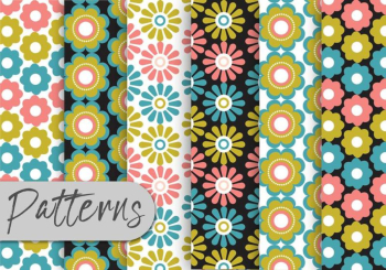 Colorful Floral Pattern Set Colorful Floral Pattern Set