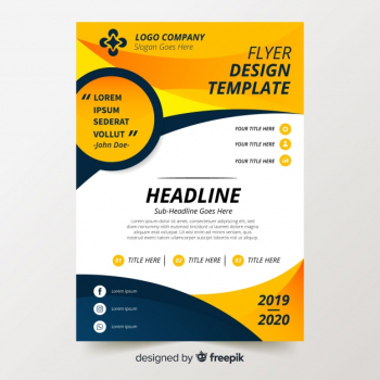 Colorful flyer template with flat design Free Vector