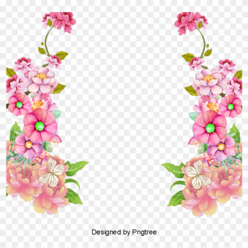 Colorful Frame Border Design Vintage Floral Border - Frame Border Design Of Flowers