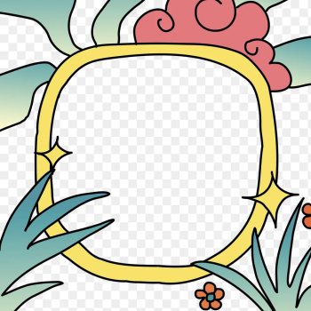 Colorful frame png, cute tropical | Free PNG Sticker - rawpixel