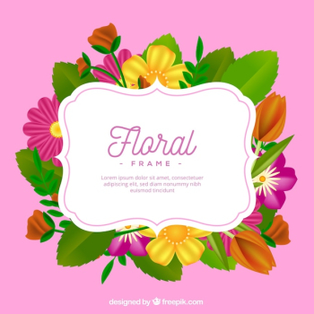 Colorful frame with realistic flowers Colorful frame with realistic flowers