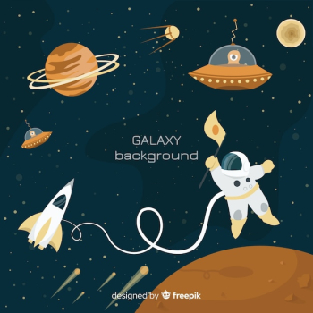 Colorful galaxy background with flat design Colorful galaxy background with flat design