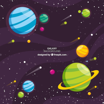 Colorful galaxy background with flat design Colorful galaxy background with flat design