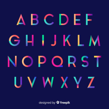 Colorful Gradient Alphabet Template | Download now free vectors on Freepik