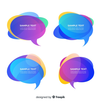 Colorful gradient speech bubble pack Free Vector