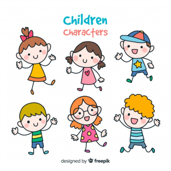 Colorful hand drawn children collection Free Vector Colorful hand drawn children collection Free Vector