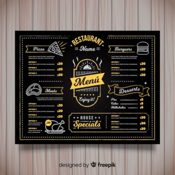 Colorful hand drawn restaurant menu template Colorful hand drawn restaurant menu template