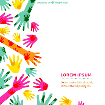 Colorful hands background Free Vector Colorful hands background Free Vector
