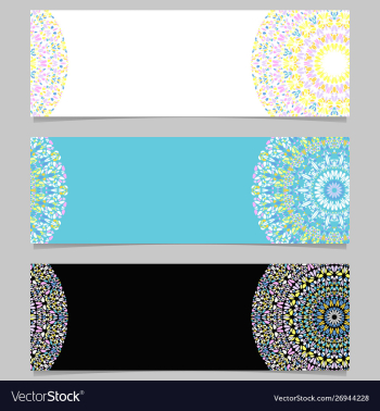 Colorful horizontal gravel mandala banner vector image Colorful horizontal gravel mandala banner vector image
