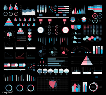 Colorful infographic graphs and diagrams illu.. | Free stock vector - 77907