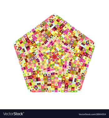 Colorful isolated abstract mosaic polygon symbol vector image Colorful isolated abstract mosaic polygon symbol vector image
