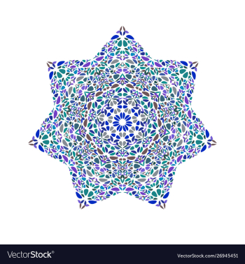 Colorful isolated floral ornament star symbol vector image Colorful isolated floral ornament star symbol vector image