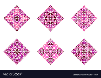 Colorful isolated geometrical flower square vector image Colorful isolated geometrical flower square vector image