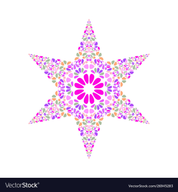 Colorful isolated geometrical petal ornament star vector image Colorful isolated geometrical petal ornament star vector image