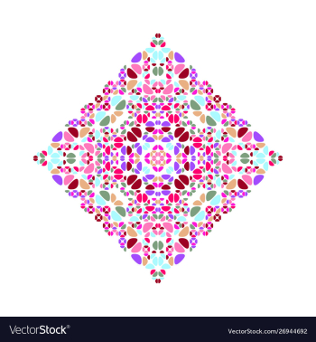 Colorful isolated ornate stone diagonal square vector image Colorful isolated ornate stone diagonal square vector image