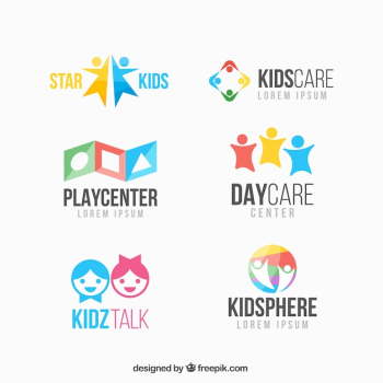 Colorful kid logo collection Colorful kid logo collection