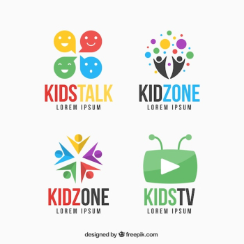 Colorful kid logo set Colorful kid logo set