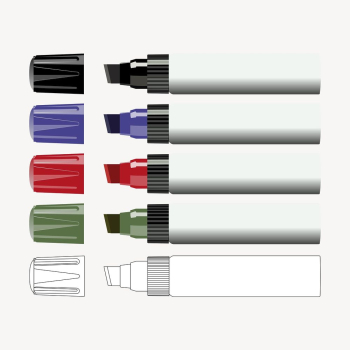 Colorful markers clipart, illustration vector. | Free Vector - rawpixel