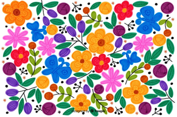 Colorful mexican embroidery background Colorful mexican embroidery background