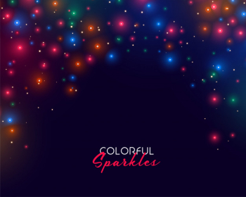 Colorful neon sparkles on dark background Free Vector Colorful neon sparkles on dark background Free Vector