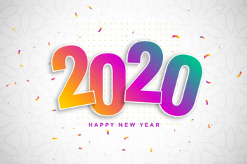 Colorful new year background in 3d style with confetti Free Vector Colorful new year background in 3d style with confetti Free Vector