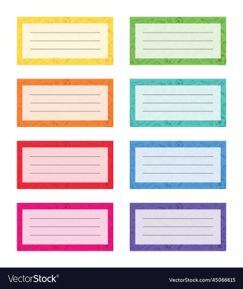 colorful notebook labels