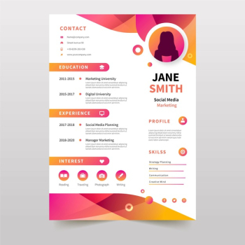 Colorful online curriculum vitae template Free Vector Colorful online curriculum vitae template Free Vector