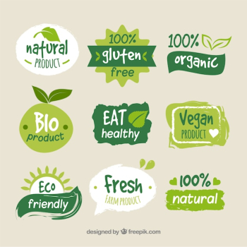 Colorful organic food logo collection Colorful organic food logo collection
