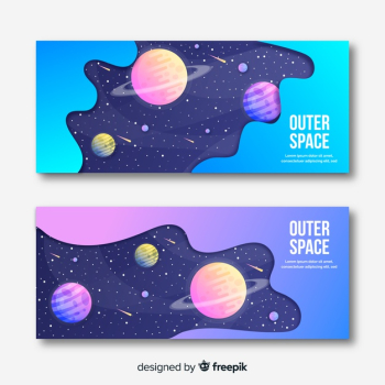 Colorful outer space banner Colorful outer space banner