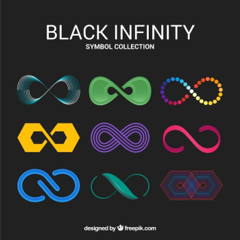 Colorful pack of infinity symbols