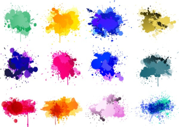 Colorful paint splatters Colorful paint splatters